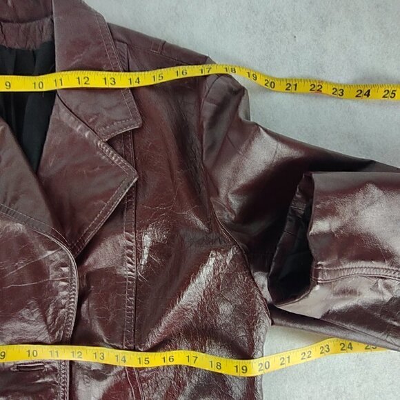 General Leather Women's Two Button Chocolate Leather Coat Jacket Size 24.5 - Picture 8 of 13